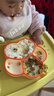 COOKSS 宝宝餐盘硅胶婴儿学吃饭分格儿童餐具辅食碗餐盘带吸盘 双拼橙 实拍图