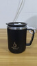 彩致（CAIZHI）304不锈钢马克杯带盖高颜值大容量咖啡杯男女学生水杯黑色 CZ6650 实拍图