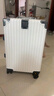 狄斯顿保罗  铝框行李箱男女新款拉杆箱万向轮拉杆箱大容量旅行箱登机密码箱 亮白色-加厚合金框【箱体可坐人】 20英寸 实拍图