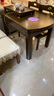 南之安 全实木餐桌椅组合6人圆形多功能伸缩简约现代中式家用吃饭桌跳台 胡桃色 1.2m 一桌4椅(送转盘) 实拍图
