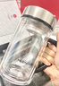 希诺（heenoor）抗菌玻璃杯双层带把手泡茶杯子男高档家用办公水杯XN-9321K 435mL 实拍图