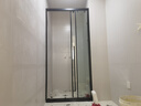 东鹏（DONGPENG）淋浴房三联动推拉门一字形卫生间隔断干湿分离玻璃浴室隔断沐浴房 雅黑0.9-0.99/2米高|极窄 升级1.0壁厚不锈钢+2cm极窄边框 实拍图
