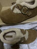 百丽（Belle）喵喵吐司毛毛勃肯鞋女冬季新款加绒棉鞋雪地靴B2829DM5 棕色 40 (250mm) 实拍图