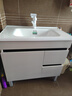 意洁利蜂窝铝落地浴室柜组合加深陶瓷一体盆洗手盆卫生间洗漱台洗脸盆柜 80cm落地普通盆-不配镜柜 奶油色(右小门款)-配白猫龙头 实拍图