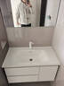 浴美优品实木浴室柜陶瓷一体盆卫生间洗手洗脸盆柜组合洗漱台镜柜奶油风 L16吊柜90cm智能镜子+陶瓷盆 实拍图
