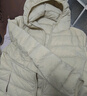 鸭鸭（YAYA）佟丽娅同款轻薄羽绒服女新款秋冬季休闲短款连帽轻便韩版排骨外套 米白色 3XL 实拍图