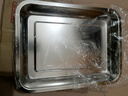 百畅  食品级304不锈钢托盘长方形盘子家用方盘餐盘烤鱼铁盘子蒸盘 升级款304深方盘22*4.8*32cm 实拍图