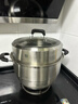 邦帝派304不锈钢蒸锅加厚多层家用大容量蒸馒头包子可视高盖蒸煮汤锅 爱家乐系列三层蒸锅 34cm 实拍图