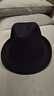 织姬绅士帽子男英伦风复古简约纯色毛呢礼帽男士休闲爵士帽保暖复古 黑色 M【58-59cm】 实拍图