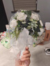 立始新婚领证手捧花新娘结婚高级感仿真干花球婚纱照婚礼当天永生花 森系小玫瑰白色手柄 22*26cm 实拍图