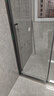东鹏（DONGPENG）淋浴房三联动推拉门一字形卫生间隔断干湿分离玻璃浴室隔断沐浴房 枪灰缓冲1.7-1.79/2米高|极窄 升级1.0壁厚不锈钢+2cm极窄边框 实拍图