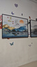 Sixpoetry 客厅装饰画现代简约沙发背景墙壁画轻奢三联晶瓷画大气高档挂画 家和富贵（铝合金外框） 晶瓷画左右35*50+中间70*50亮面 实拍图