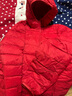鸭鸭（YAYA）佟丽娅同款轻薄羽绒服女新款秋冬季休闲短款连帽轻便韩版排骨外套 中国红色 4XL 实拍图