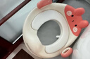 世纪宝贝（babyhood）儿童马桶圈男女宝宝坐便器马桶辅助便圈PVC软坐垫 小兔子 甜橙粉 实拍图