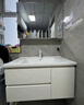 浴美优品实木浴室柜陶瓷一体盆卫生间洗手洗脸盆柜组合洗漱台镜柜奶油风 L16吊柜90cm普通镜柜+陶瓷盆 实拍图