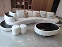 预顾 弧形真皮沙发个性客厅创意家具现代简约大小户型皮艺沙发组合 无扶手单人位 实拍图