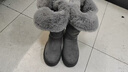 高筒灰色雪地靴女冬季厚底加绒加厚中长筒雪地棉靴子棉鞋 灰色 38 实拍图