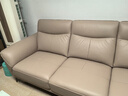 全友家居现代简约头层牛皮沙发带脚凳客厅家具直排真皮沙发茶几组合 浅卡其 | 3.0m（102711沙发） 实拍图