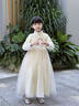 小咔衣浓儿童礼服公主裙花童婚纱小女孩主持人长袖女童加绒钢琴演出服秋冬 香槟色加绒加厚长款 130 实拍图
