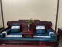 骆易家（Lorica）双面可用-红木沙发坐垫中式实木家具沙发垫新中式套罩防滑海绵垫 蓝色-国色芳华(防水多丽丝麻) 专业定制【联系客服，测量报价】 实拍图