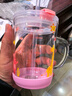 富光玻璃杯家用儿童牛奶杯子带刻度吸管水杯 宝宝冲泡奶粉杯带把手 实拍图