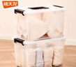 禧天龙塑料衣物收纳箱玩具整理箱车载储物箱55L 透明 3个装 带轮 实拍图