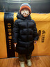 保姆鹅  【风墙】儿童羽绒服宝宝中长款护脸加厚外套保暖童装[NG2664] 炭黑 130 实拍图