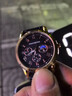 【网红爆款】商务腕表石英运动表休闲皮带男女手表 合金黑色【升级】 实拍图