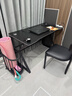 甄严选电脑桌台式电竞桌椅套装组合桌子办公家用桌学习桌书房书桌写字桌 【黑架+黑碳纤纹面】单桌120*60 实拍图
