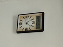 康巴丝（Compas）座钟客厅钟表台钟石英钟时钟现代日历温度床头钟3001 仿木 26cm 实拍图