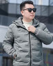 啄木鸟轻薄羽绒服男士冬季新款连帽加绒保暖防风短款羽绒服休闲外套男装 XG22豆灰 XL 【115-130斤】 实拍图