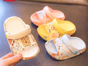 巴布豆儿童拖鞋男童女童洞洞鞋沙滩鞋宝宝凉鞋幼儿凉拖夏季 黄色 160码 实拍图