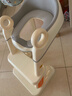 曼龙儿童马桶坐便器男女宝宝阶梯式可折叠踩脚凳洗漱凳坐便圈 云纱灰 实拍图