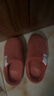 回力加绒男女棉拖鞋仿兔毛内里锁温脚感棉拖女款HL0411皮红38-39码 实拍图