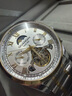 冠琴（GUANQIN）手表男机械表全自动镂空飞轮瑞士品质防水夜光皮带男士双日历手表 间金白面 实拍图