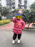 保姆鹅  【风墙】儿童羽绒服宝宝中长款护脸加厚外套保暖童装[NG2664] 石榴粉 120 实拍图