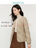 茵曼轻薄简约无领短款羽绒马甲冬女装内搭外穿外套上衣 浅卡其 L  实拍图