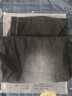 Homlean美式水洗牛仔裤男春夏高街痞帅宽松直筒阔腿长裤子HS05黑灰3XL 实拍图