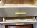 实木轻奢床头柜简约现代主卧家用迷你岩板50cm简约储物收纳柜 香槟灰【全实木】双抽 50*40*48cm 实拍图