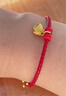 周大福简约时尚配件皮绳手绳 红绳 21.25cm AX100 实拍图