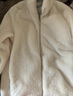 优衣库女装男装长绒摇粒绒拉链茄克/长袖外套夹克冬新款479611 01 乳白色 S 实拍图