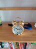 北极星（POLARIS）闹钟复古石英钟表个性夜光小闹钟卧室床头夜灯打铃闹表4英寸6409 金色【开学季】 实拍图