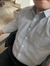 春夏长袖条纹衬衫男士素色衬衣商务休闲中年青年 黑色粗条长袖 【720】 2XL (41) 【建议126斤-140斤】 实拍图
