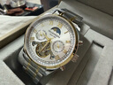 冠琴（GUANQIN）手表男机械表全自动镂空飞轮瑞士品质防水夜光皮带男士双日历手表 间金白面 实拍图