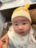 图涂丫宝宝婴儿帽子秋冬季防风护耳1-3岁2男女儿童毛线保暖加绒6-12个月 麦黄色（纯棉内衬） 单帽子--小码:帽围（40-46cm）建议0-12个月 实拍图