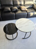 顺冠茶几客厅茶台仿岩板创意北欧茶桌现代小户型简约圆形小桌子极简型 【送货上门】黑架-70白纹+50黑纹 实拍图