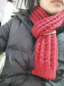 百搭韩版针织毛线红色围巾女2024圣诞冬季高级感新年礼物情侣围脖 【热卖】针织围巾-红色-1个装-保暖超好看 1 实拍图