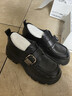 百丽（Belle）张凌赫推荐黑巧乐福鞋女商场款牛皮厚底jk鞋E1Z1DCM5 黑色 38 (240mm) 实拍图