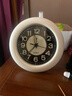 北极星（POLARIS）台钟夜光准时卧室钟座钟手感时钟防水钟浴室挂钟17cm简约白【开学季】 实拍图