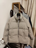 马登工装美式休闲90白鸭绒羽绒服男户外防风外套冬季男士保暖面包服 浅灰色 【立领羽绒服短款/加厚防寒服/男款羽绒服】 M 实拍图